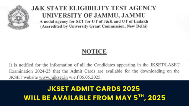 JKSET Admit Card 2025
